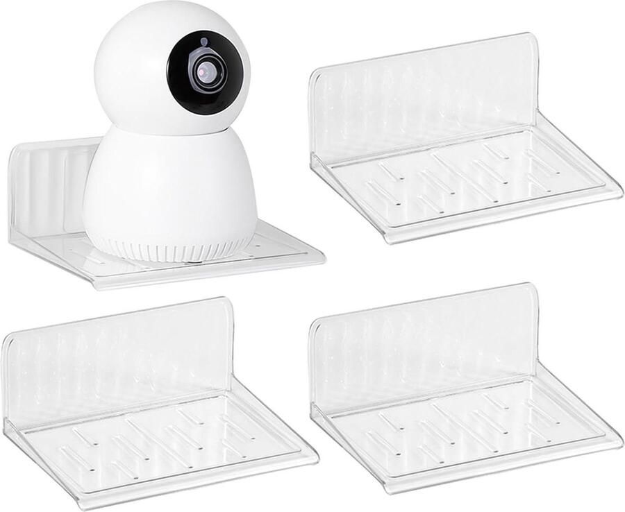 Zwevende acryl wandplanken 4 stuks zonder boren wandrek voor dagelijkse voorwerpen geschikt voor keuken slaapkamer badkamer Wandplanken & -rekken