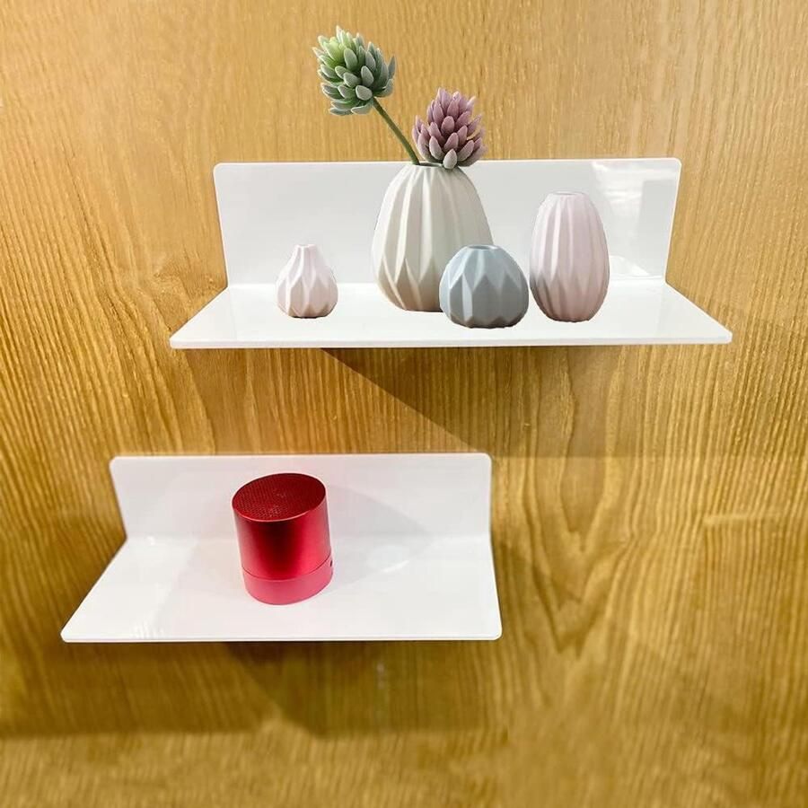 Zwevende acryl wandplanken ideaal voor elke ruimte 2 stuks wit