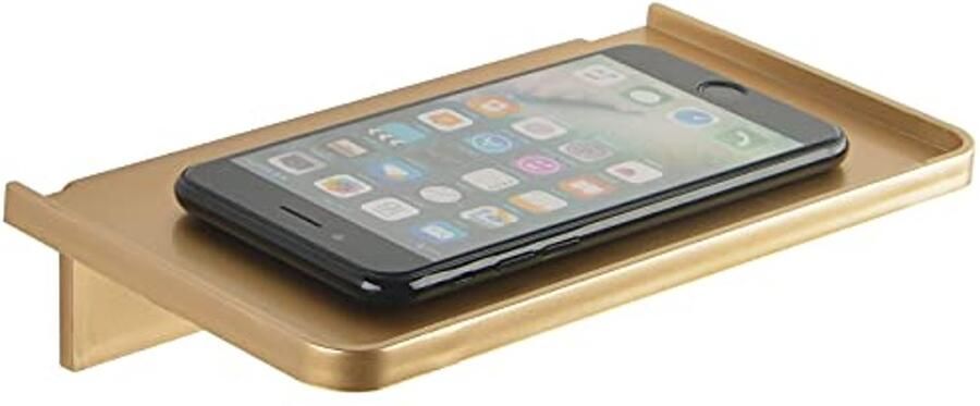 Zwevende Acryl Wandplanken voor Telefoon en Accessoires Wandgemonteerde Plank voor Badkamer Keuken Slaapkamer en Kantoor Goud