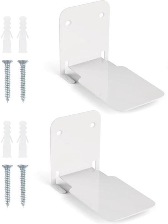 Zwevende boekenplank 2 stuks Prachtige verborgen boekenplank Onzichtbare mini RVS Wandrek Boekenhouder Onzichtbare Wandplank Voor Boeken 10.5x6x6.6CM Wit