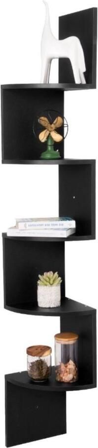 Zwevende Boekentoren Wandplank voor tegen de muur Boekenplank Wandplanken Wandrek Fotoplank kinderkamer Zwart Hout MDF