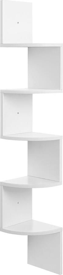 Zwevende Hoekplank Witte Boekenkast Wandgemonteerde Opbergruimte Ruimtebesparend Ontwerp 20 x 127 5 x 20 cm