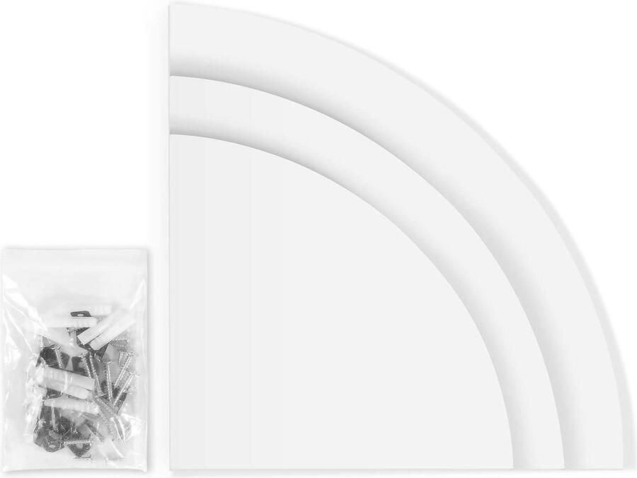 Hoekwandrek set van 3 witte zwevende hoekplanken wandgemonteerde opbergrek voor keuken slaapkamer woonkamer badkamer kantoor html-content nodig
