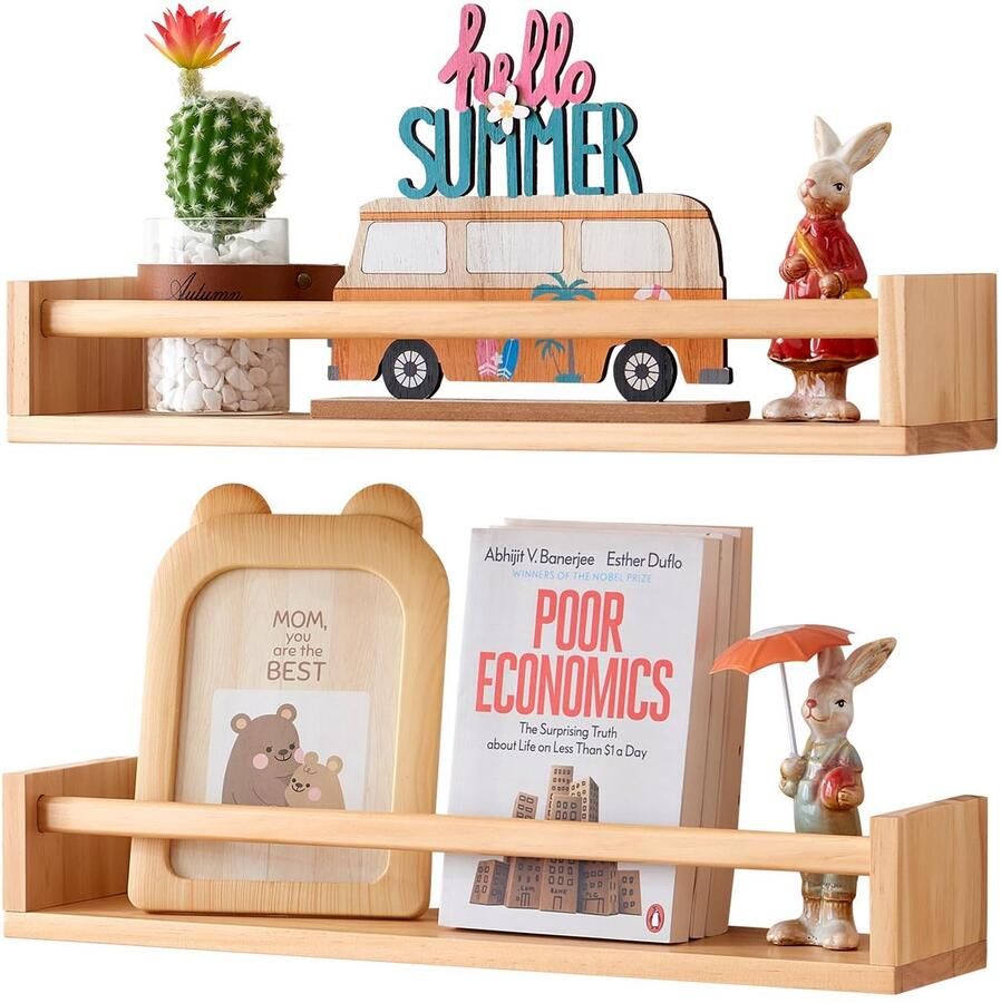 Boraboi Stijlvolle Houten Wandplanken voor Kinderkamer en Meer Set van 2 50 cm