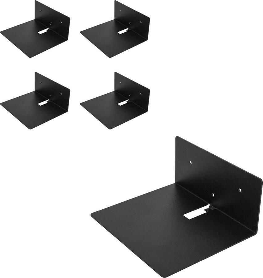 Zwevende onzichtbare boekenkast metalen rek 170 x 150 mm boekenkast klein zwart wandrek boeken 5 stuks hangrek zwevendrek Boekenkast kind