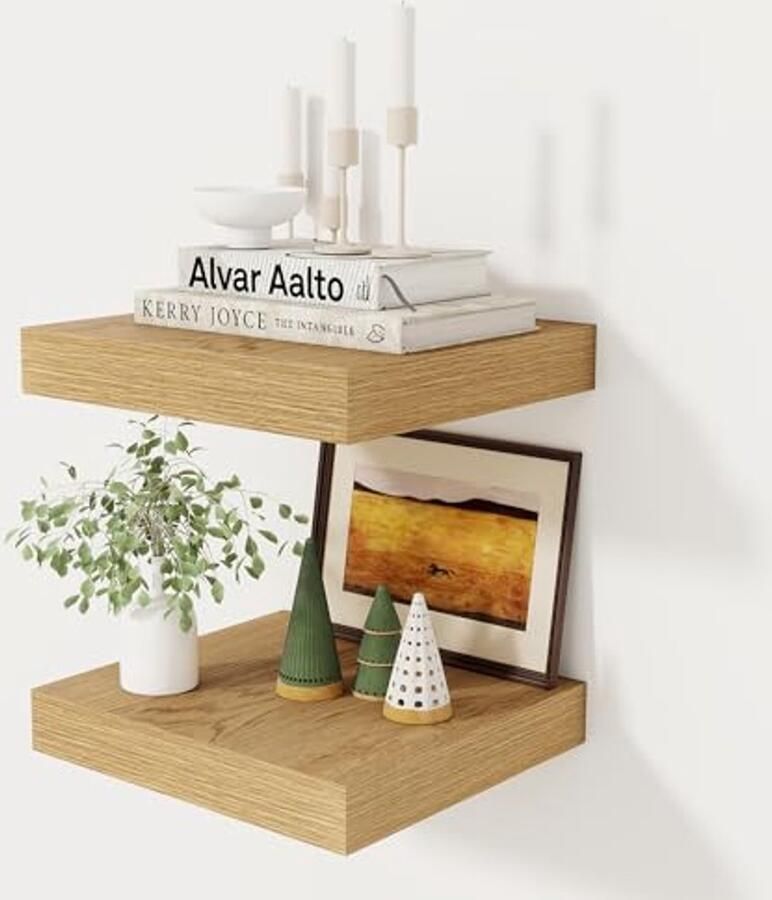 Zwevende Plank 30 5 cm Rustieke Houten Wandplanken Set van 2 voor Wanddecoratie en Opslag