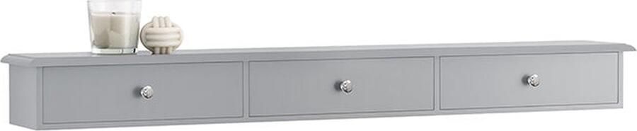 Rootz Living Rootz Zwevende Plank met Laden Wandkast Opbergorganisator Modern Design Ruimtebesparend Geïntegreerde Stoppers Lichtgrijs 93cm x 10cm x 15cm