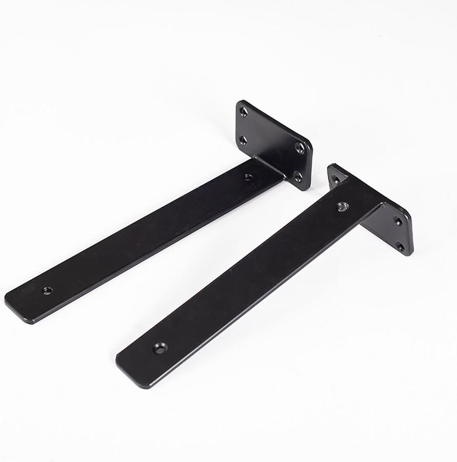 Zwevende Plankdragers 2 st. Onzichtbare Boekenplanksteunen Zwevend Planksteun Zwaarlaststeun Boekenplankbeugel Wandplank Ondersteuning Zwart voor Planken (Zwart 20cm)