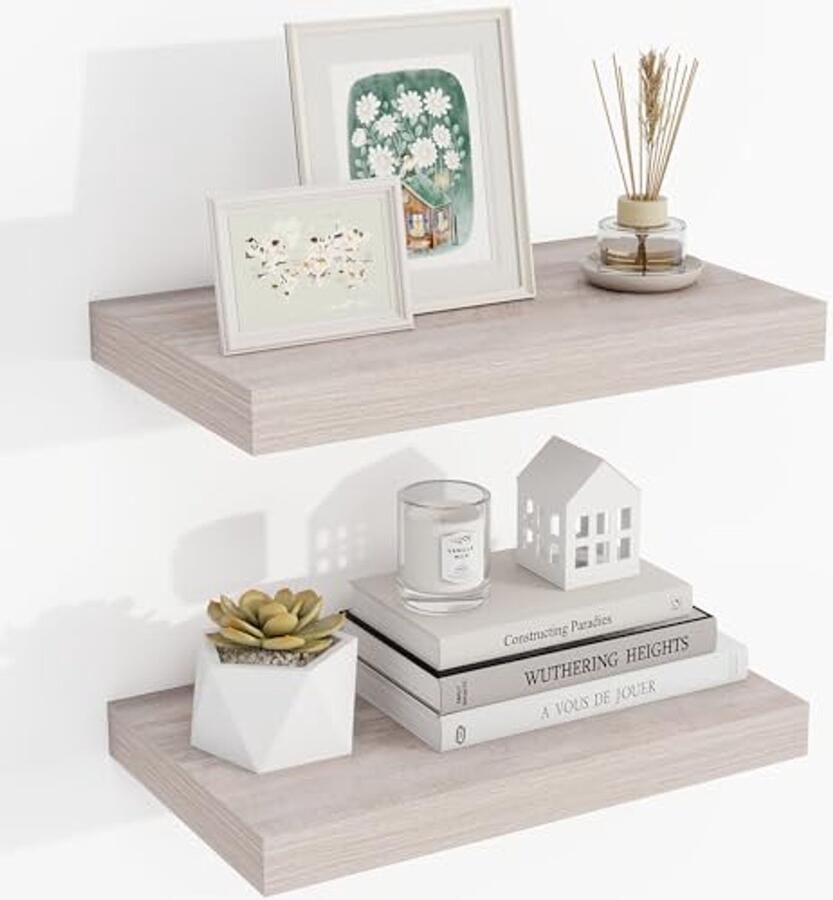 Zwevende Planken 16 Inch Diepe Wandplanken voor Badkamer Slaapkamer en Woonkamer