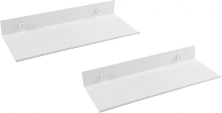 Zwevende Planken 2 Stuks Wandplank Decoratieve Muurplanken Aluminium Plantenplanken Boekenplanken voor Slaapkamer Badkamer Woonkamer Keuken Kantoor 50*12*4cm Wit