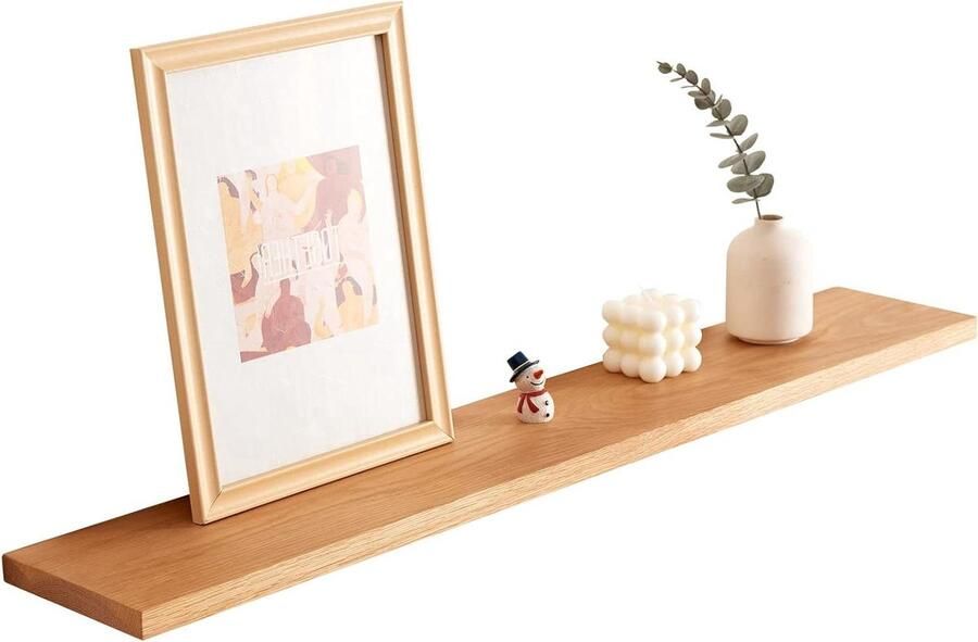 Zwevende Planken Hout Massief Eiken Wandplank 90cm Geschikt voor alle ruimtes