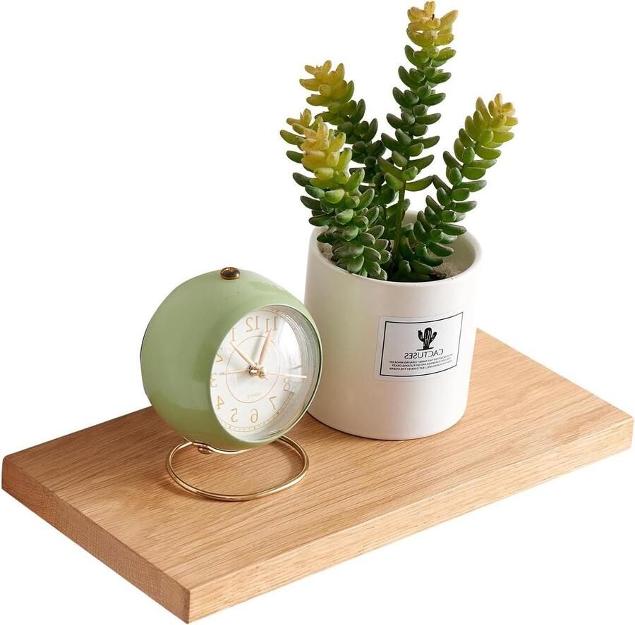 Zwevende Planken Hout Massief Wandrek voor Ruimtes 30cm Eiken