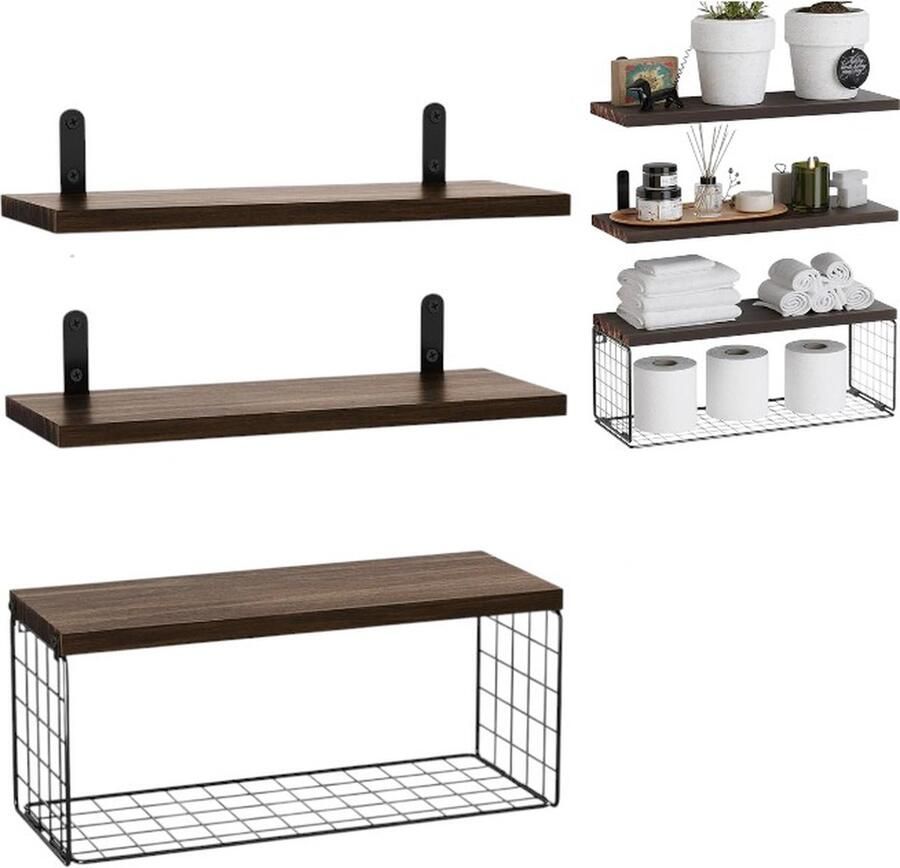 Zwevende planken met draadmanden badkamerplanken met opbergmanden badkamerplanken boven het toilet keukenplanken wandplanken ter decoratie van de woonkamer kantoor plantenplanken