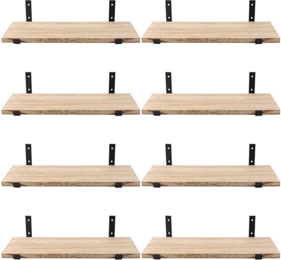 Zwevende Planken Set Houten Wandplanken voor Slaapkamer Badkamer Keuken Woonkamer Kantoor en Wasruimte