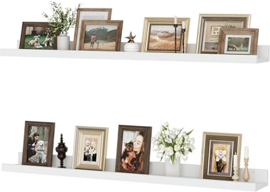 Zwevende planken set van 2 90 cm witte wandplanken voor boeken foto's en decoratie in woonkamer keuken slaapkamer en badkamer