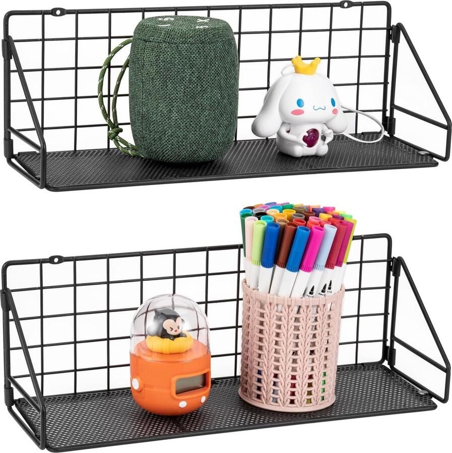 Zwevende planken set van 2 hangende opbergplank voor badkamer slaapkamer wandmontage woondecoratie