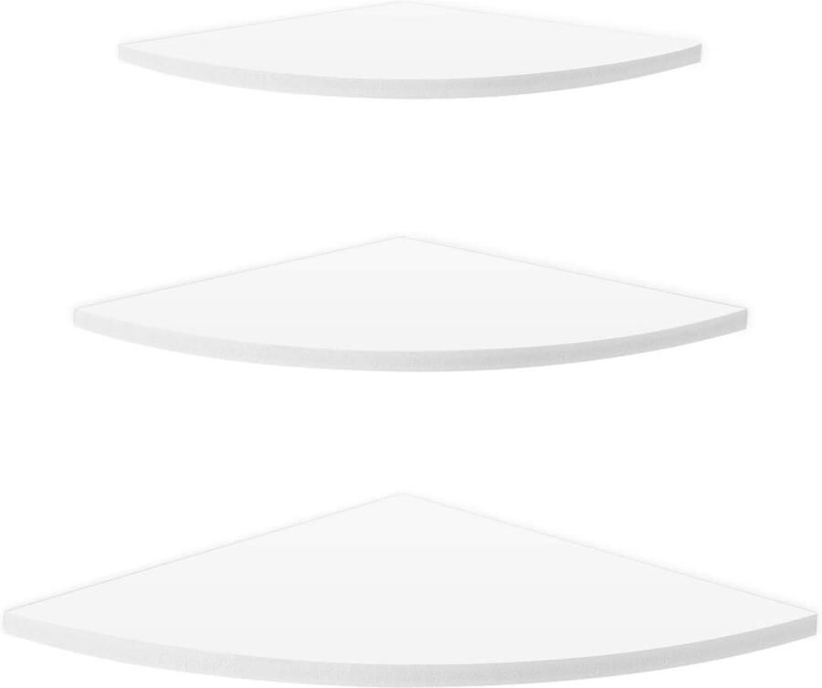 Zwevende planken Set van 3 hoekrekken voor opbergrek Wandplanken voor boeken Hoekplanken voor muurdecoratie Wit