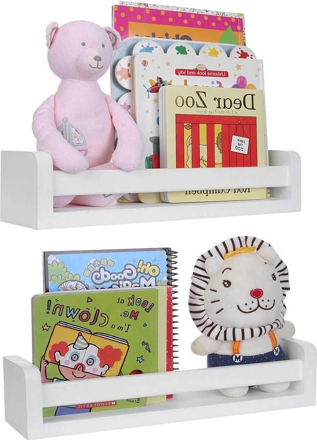 Zwevende Planken Wandplank Wandmontage Boekenplank Hout Set van 2