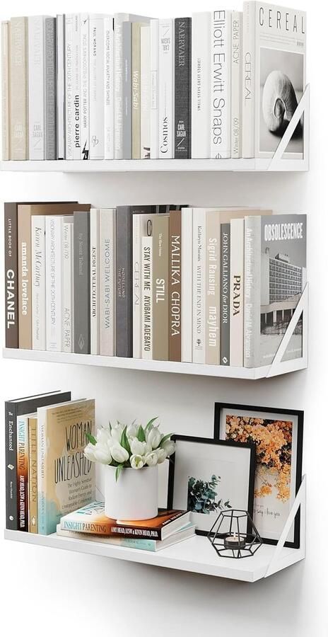 Zwevende Planken Wit Ruimtebesparend en Multifunctioneel Set van 2