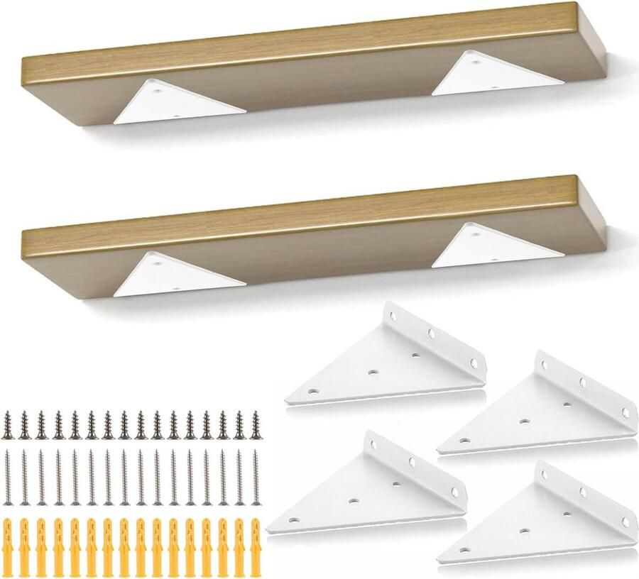 Zwevende Plankhouders Onzichtbaar & Stevig 4 stuks Wit Metalen 23 cm