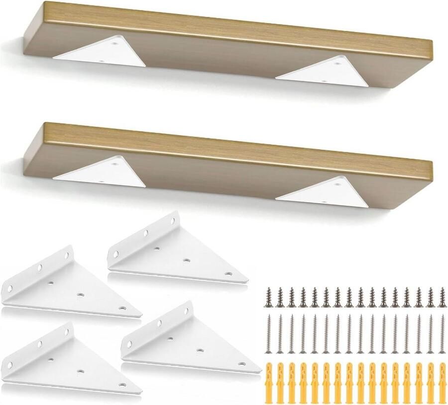 Zwevende Plankhouders Onzichtbare Driehoekige Wandhouders 14 cm Wit Voor Open Planken