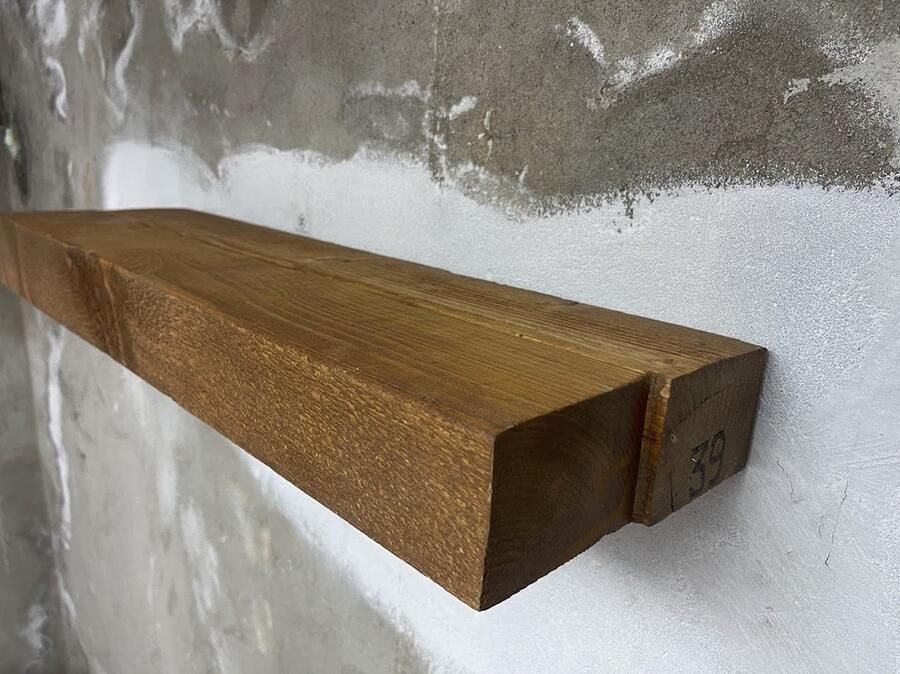 Zwevende vuren wandplank bruin zwevende wandplank blinde bevestiging zwevende ophanging vurenhout 70 cm breedte 19 cm dikte 7 cm houten plank boekenplank keuken plank afwerking met een olie