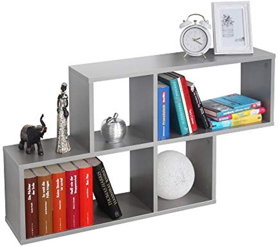 Zwevende wandplank 100 x 53 x 20 cm Hangende muurplank in grijs