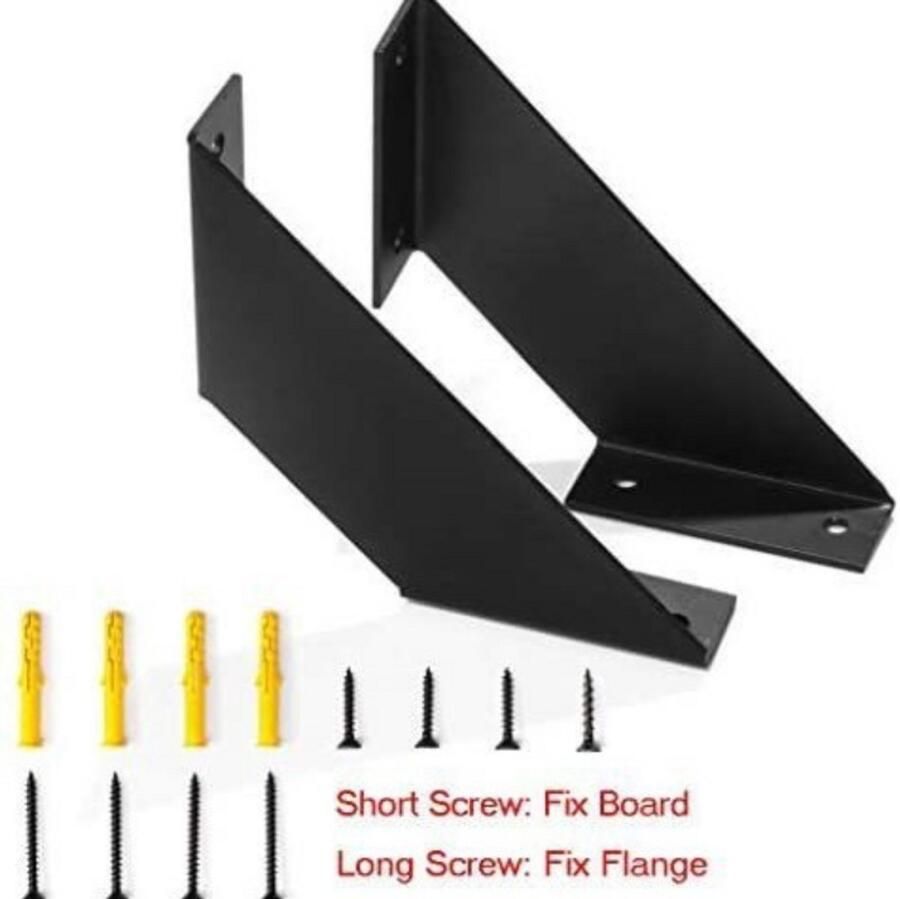 Zwevende Wandplank 2 Stuks 6 inch Lang Boekenplank Wandrek Hoekplank Wandmontage ZWART