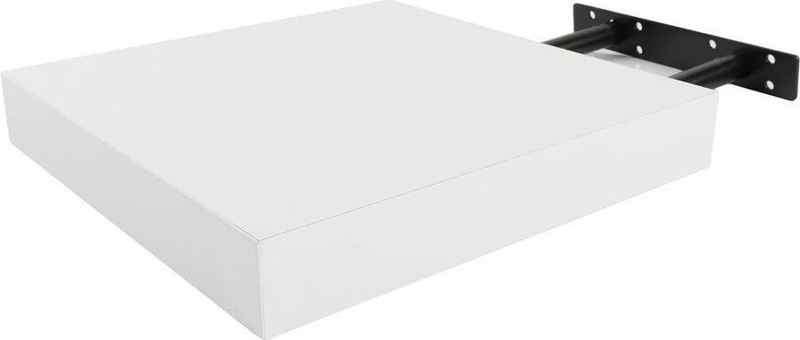 Zwevende wandplank 25 x 25 x 4 cm wit onzichtbare fixatie decoratief maximale belasting 5kg
