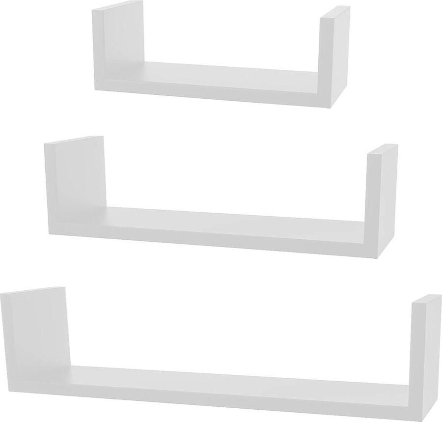 Zwevende Wandplank Decoratief Fixatie Planken Wit Wandrek 42x10x10cm 32x10x85cm 22x10x77cm Wandrek