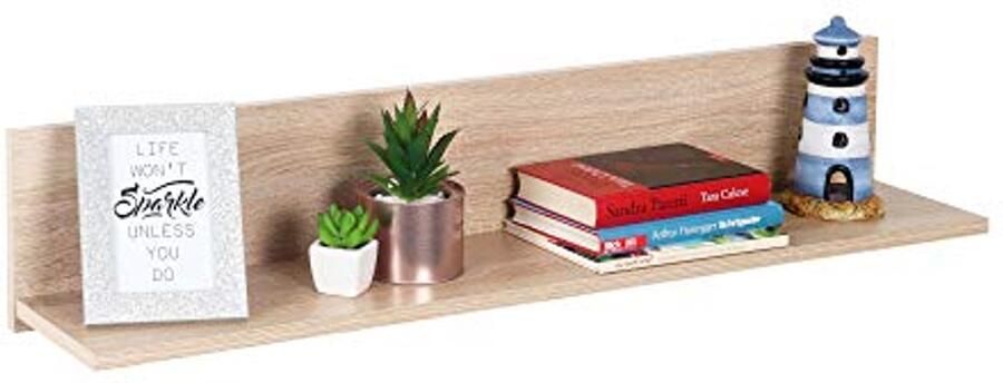 Zwevende Wandplank Eiken Bruin 98 x 19 x 19 cm Muurplank Voor Thuis