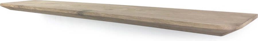 Wandplanken.nl Zwevende wandplank eiken met verjongde kant 140 x 20 cm Wandplank zwevend Boekenplank Zwevende boekenplank Boomstam plank Muurplank zwevend - Foto 2