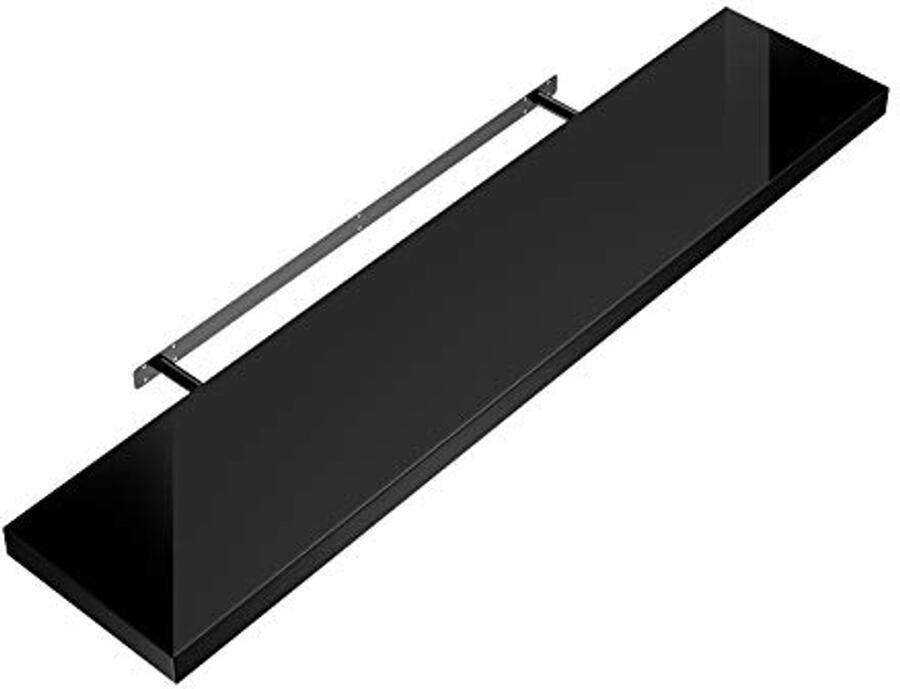 Zwevende Wandplank Hoogglans Zwart 70 cm Stijlvolle Plank voor Keuken Woonkamer Kantoor en Badkamer