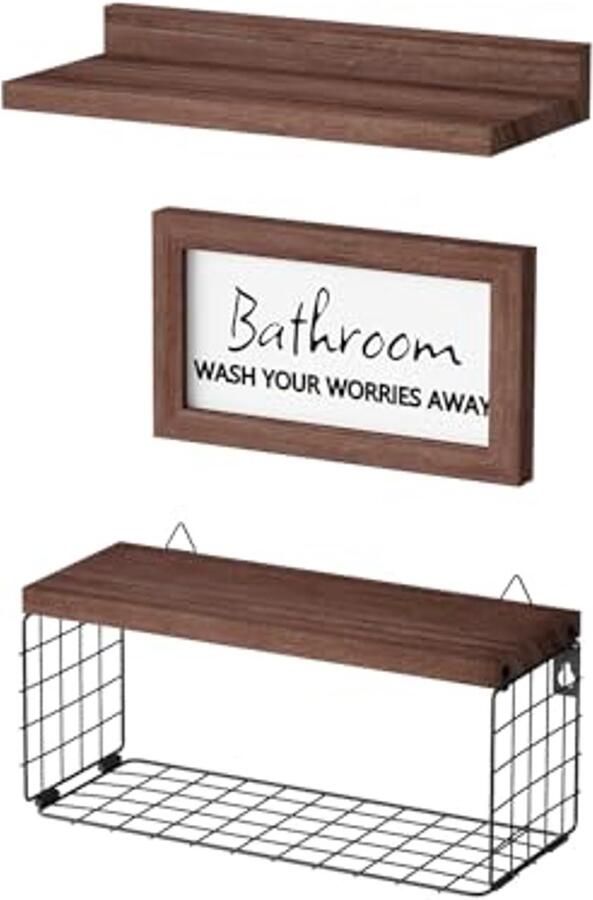 Zwevende wandplank Hout 40 cm Wandrek zonder boren voor Slaapkamer Badkamer Woonkamer Keuken