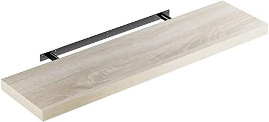 Zwevende Wandplank Hout 50-110 cm met Bevestiging Draagkracht 15 kg voor Keuken Woonkamer Kantoor en Badkamer