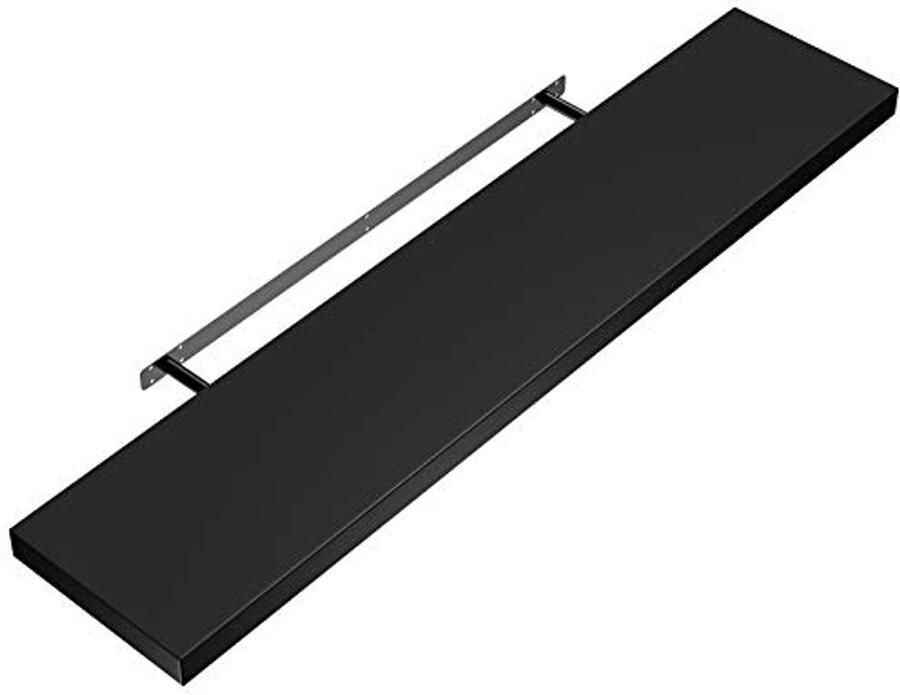 Zwevende Wandplank Hout 50-110 cm Verstelbare Keukenplank met 15 kg Draagkracht voor Woonkamer Kantoor en Badkamer