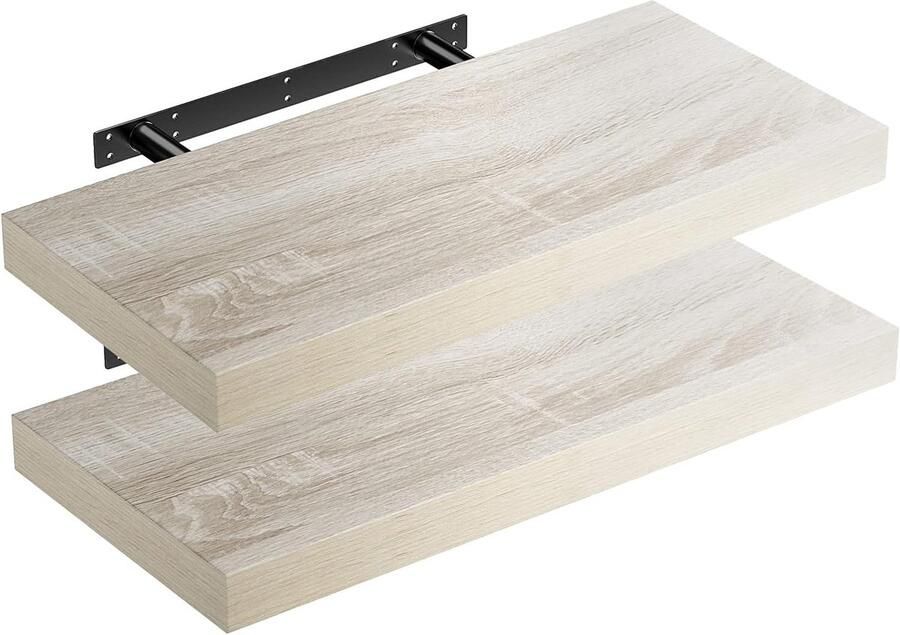 Zwevende Wandplank Hout 50 cm Moderne Keukenplank met 15 kg Draagkracht
