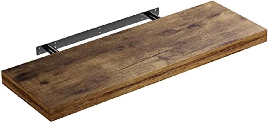 Zwevende Wandplank Hout 70 cm Donker Eiken Keuken Woonkamer Kantoor