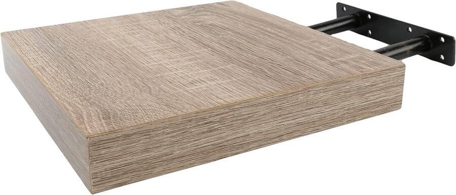 Zwevende wandplank in verouderd eiken kleur Onzichtbare bevestiging Decoratief Max. 5kg