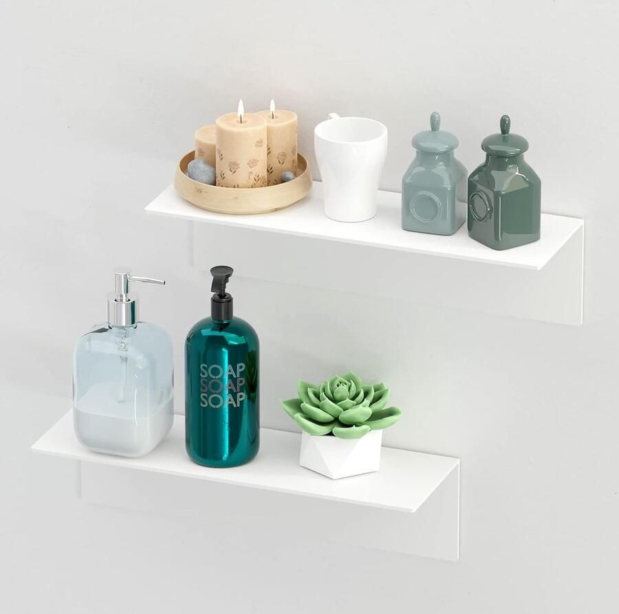 Zwevende wandplank set van 2 40 cm breed drijvend rek voor slaapkamer