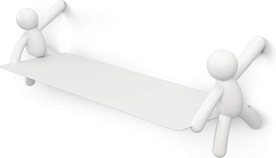 Zwevende wandplank Staal Wit Umbra Buddy