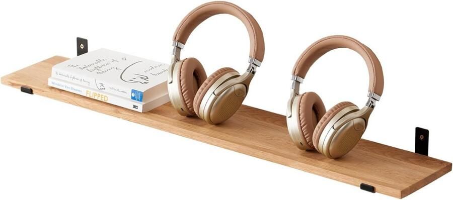 Zwevende Wandplank van Eikenhout Multifunctionele Plank voor Badkamer Slaapkamer Woonkamer en Keuken