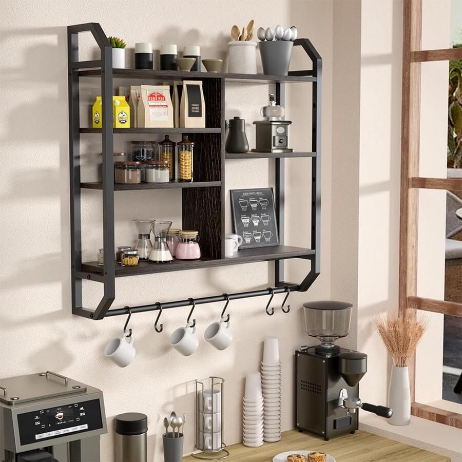 Zwevende wandplank verstelbaar en multifunctioneel 1 stuk glas en staal