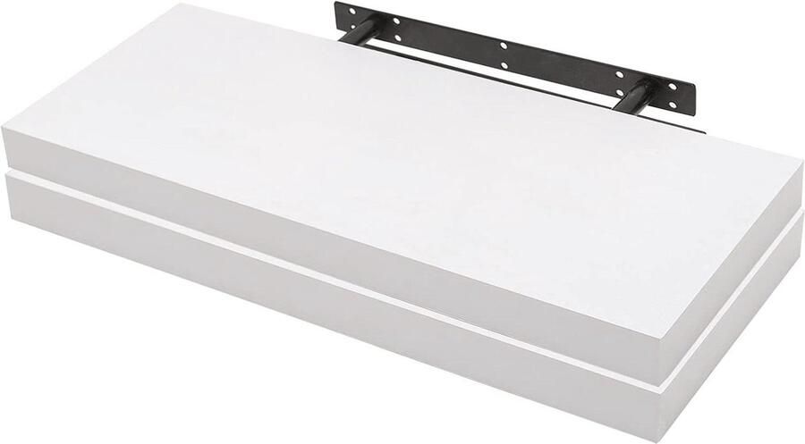 Zwevende wandplank voor decoratie set van 2 wit 40 x 23 x 38 cm Wandrek