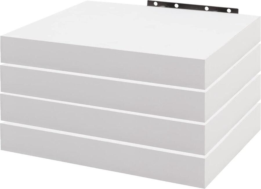 Zwevende wandplank voor decoratie van MDF-hout set van 4 hangplanken wit 25 x 23 x 38 cm RG9365ws-4