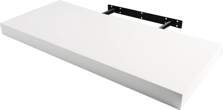 Zwevende wandplank wit 60 x 25 x 4 cm onzichtbare fixatie decoratief belasting 25kg