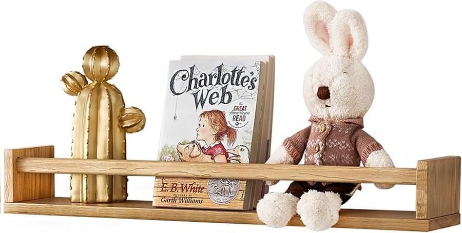 Zwevende Wandplanken Hout Voor Kinderkamer Decoratie 2 Stuks Eiken Massief 40 cm