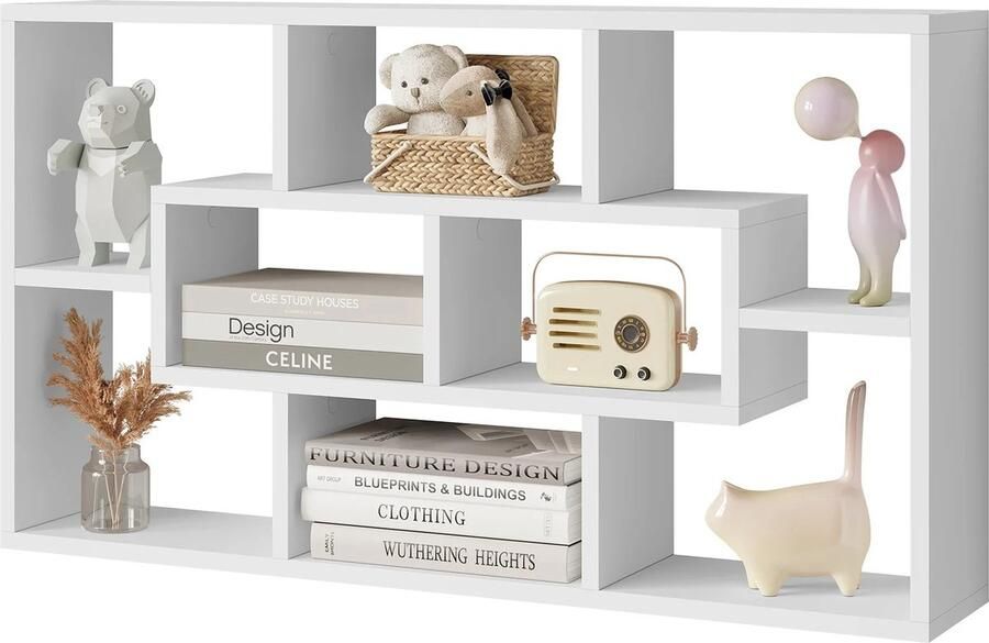 Cozy Cottage Witte Hangende Wandplank Zwevend Zwevende Boekenkast Opslagplank voor Planten Boeken en Decoratie Organizer voor Woonkamer Slaapkamer en Keuken 85x16x48cm