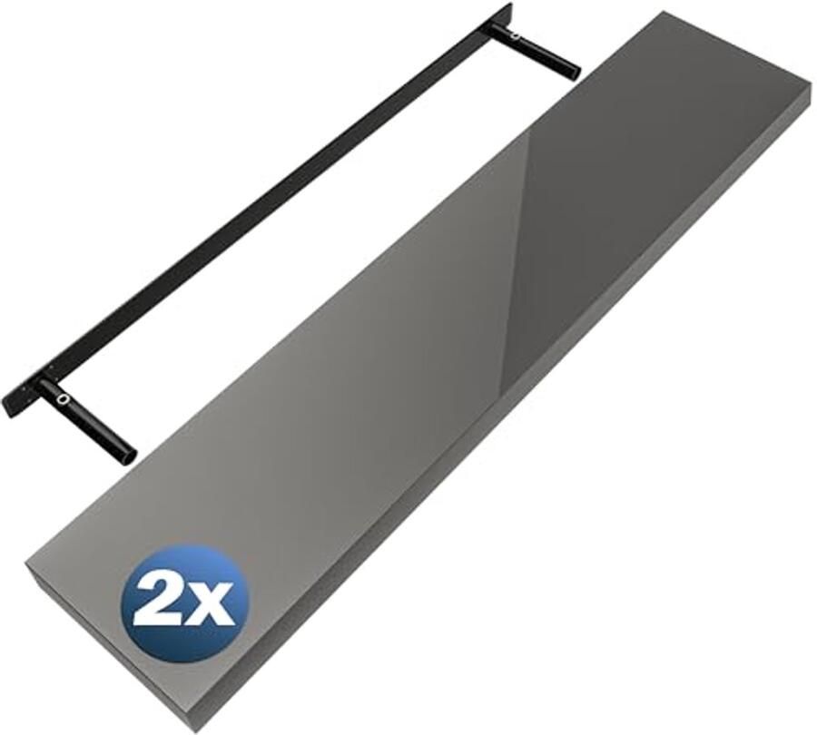 Zwevende Wandplanken 2 Stuks Hout 110 cm met 15 kg Draagkracht Moderne Keukenplanken