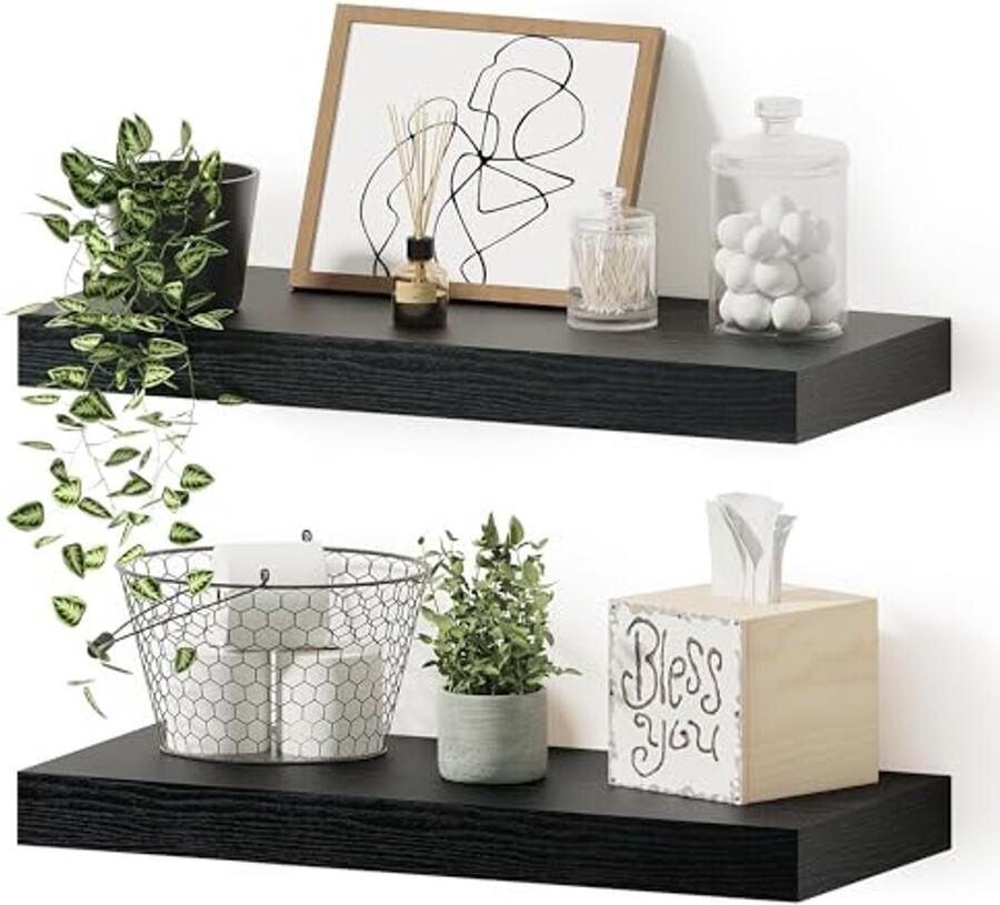 Zwevende Wandplanken 40 6 cm Set van 2 voor Slaapkamer Badkamer Woonkamer Keuken